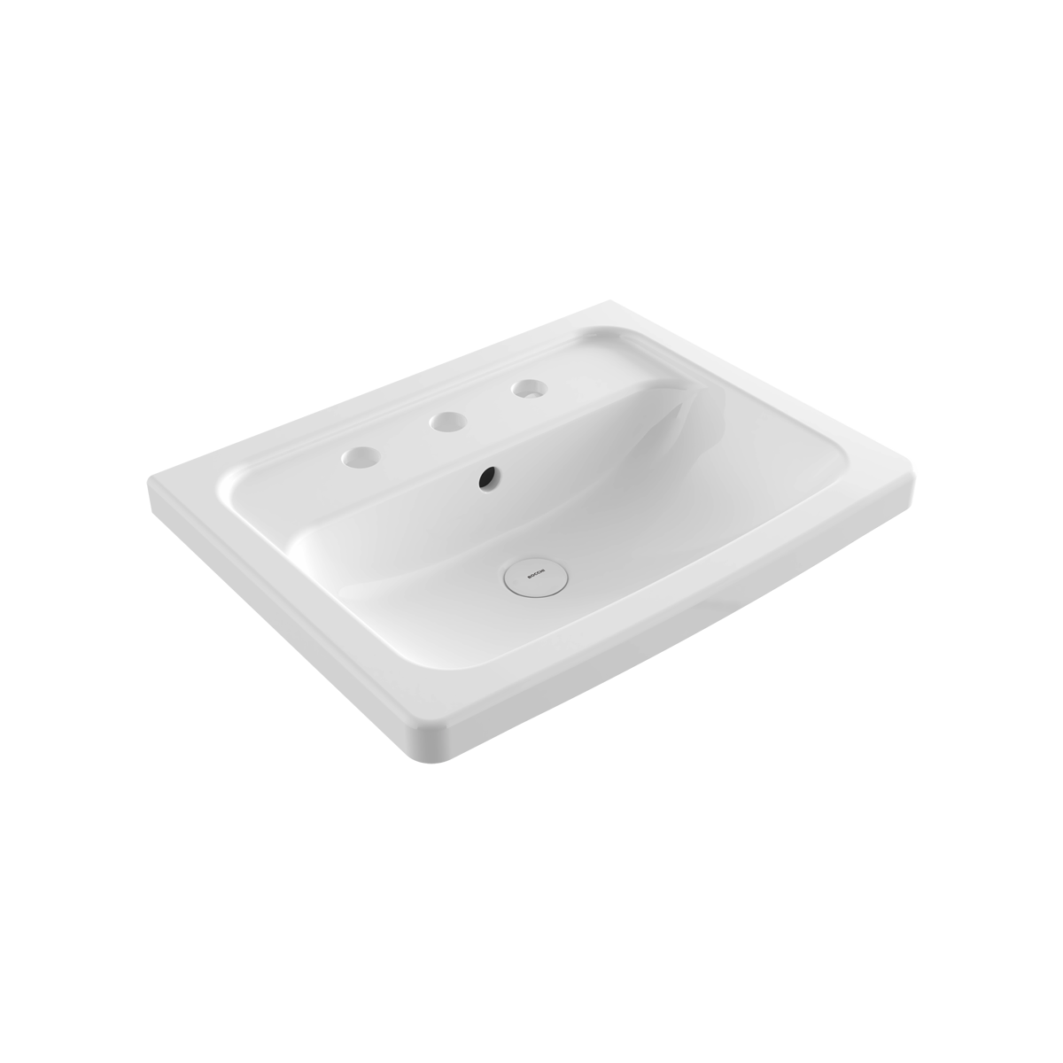 Bocchi Taormina Pro 57 cm Üç Armatür Delikli Lavabo Parlak Beyaz ürün görseli