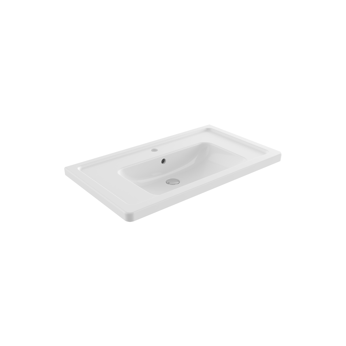 Bocchi Taormina Pro 85 cm Etajerli Lavabo Parlak Beyaz ürün görseli