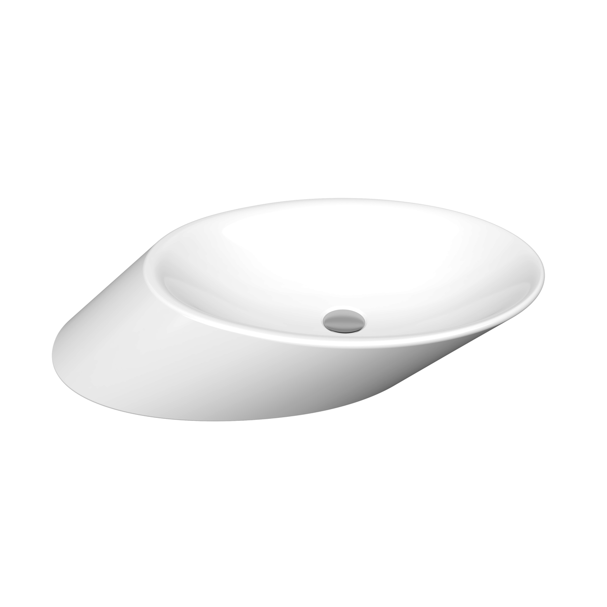 Bocchi Vessel Yatay Çanak Lavabo 72 cm Parlak Beyaz