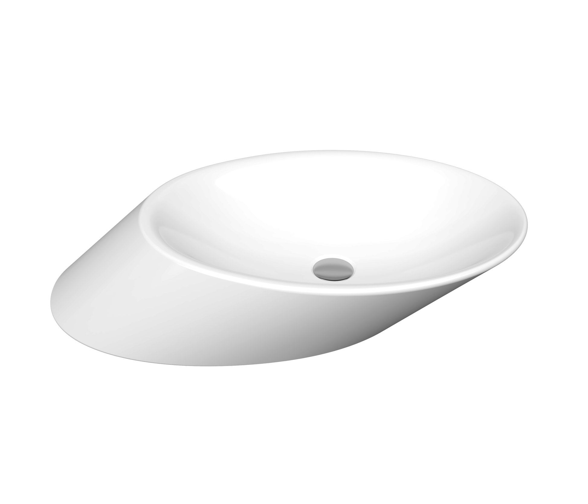 Bocchi Vessel Yatay Çanak Lavabo 72 cm Parlak Beyaz