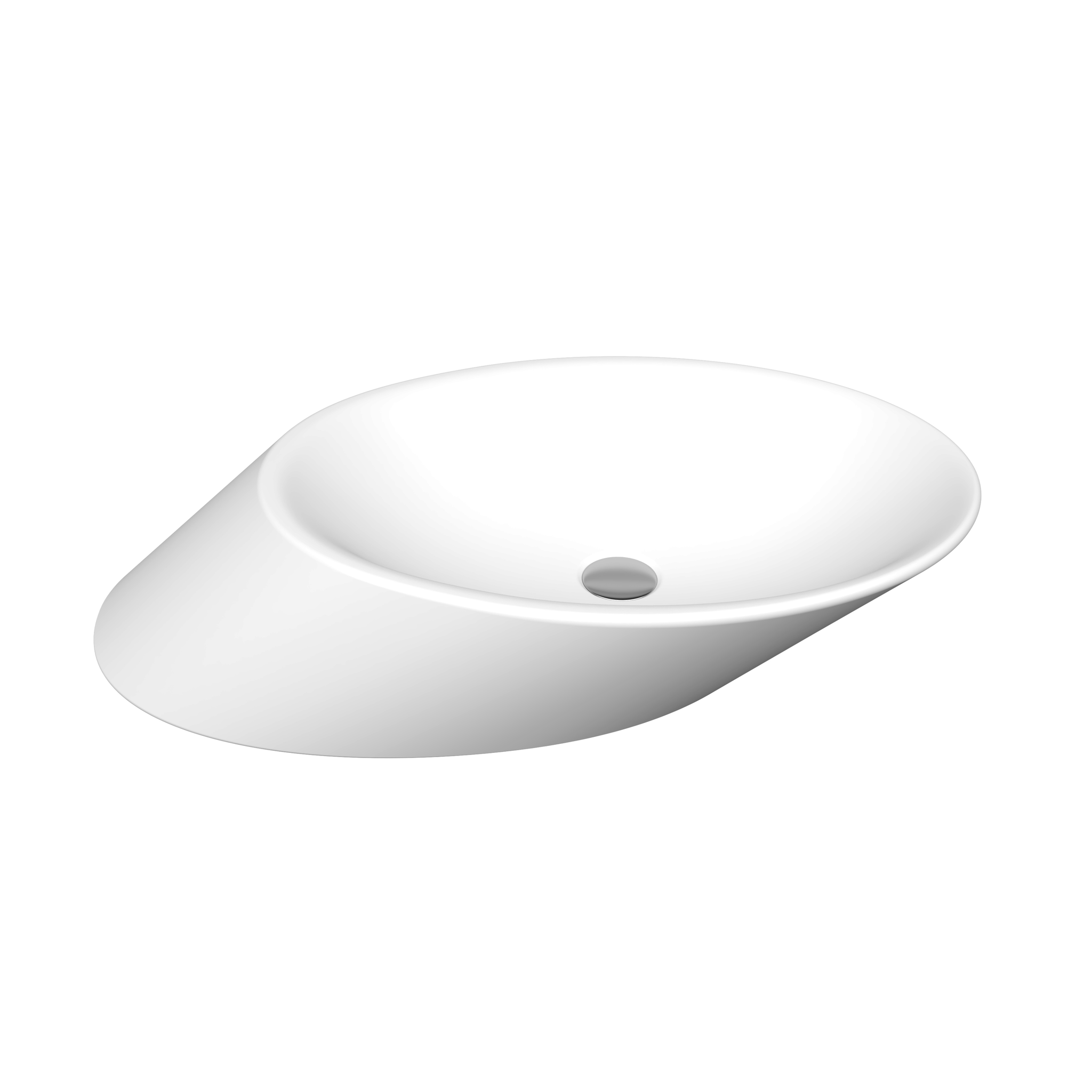 Bocchi Vessel Yatay Çanak Lavabo 72 cm Mat Beyaz