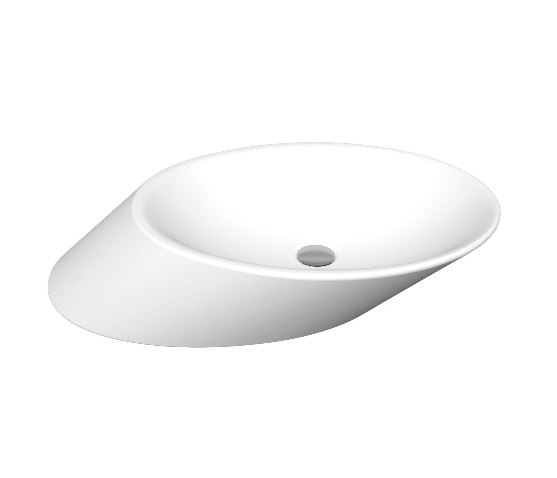 Bocchi Vessel Yatay Çanak Lavabo 72 cm Mat Beyaz