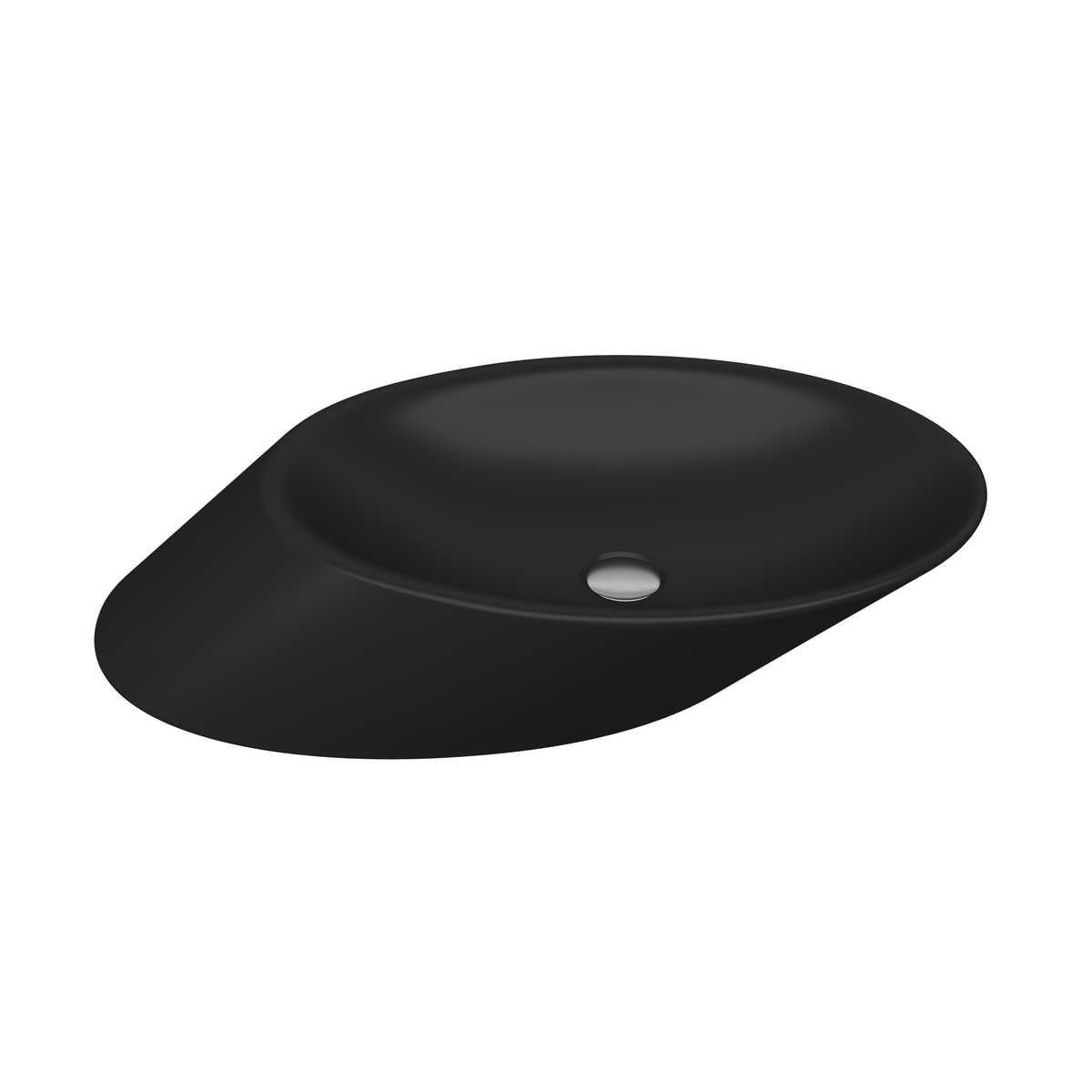 Bocchi Vessel Yatay Çanak Lavabo 72 cm Mat Siyah