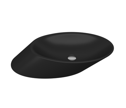 Bocchi Vessel Yatay Çanak Lavabo 72 cm Mat Siyah