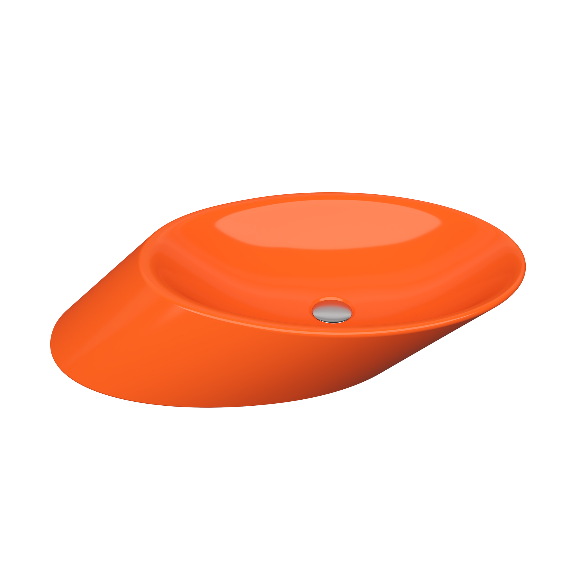 Bocchi Vessel Yatay Çanak Lavabo 72 cm Parlak Turuncu