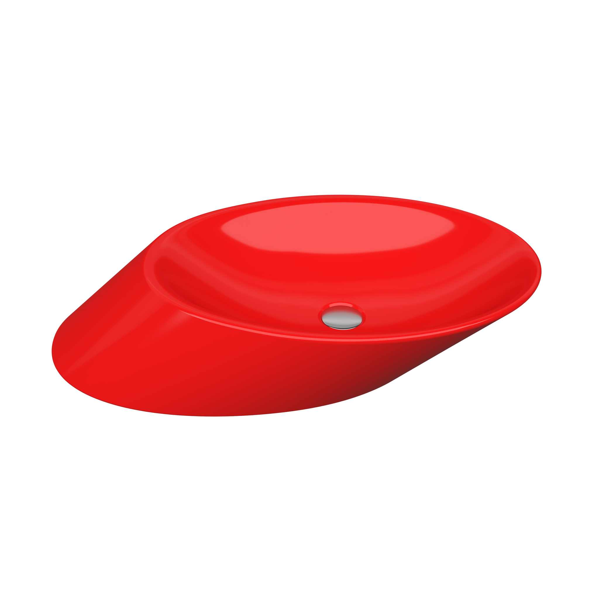Bocchi Vessel Yatay Çanak Lavabo 72 cm Parlak Kırmızı