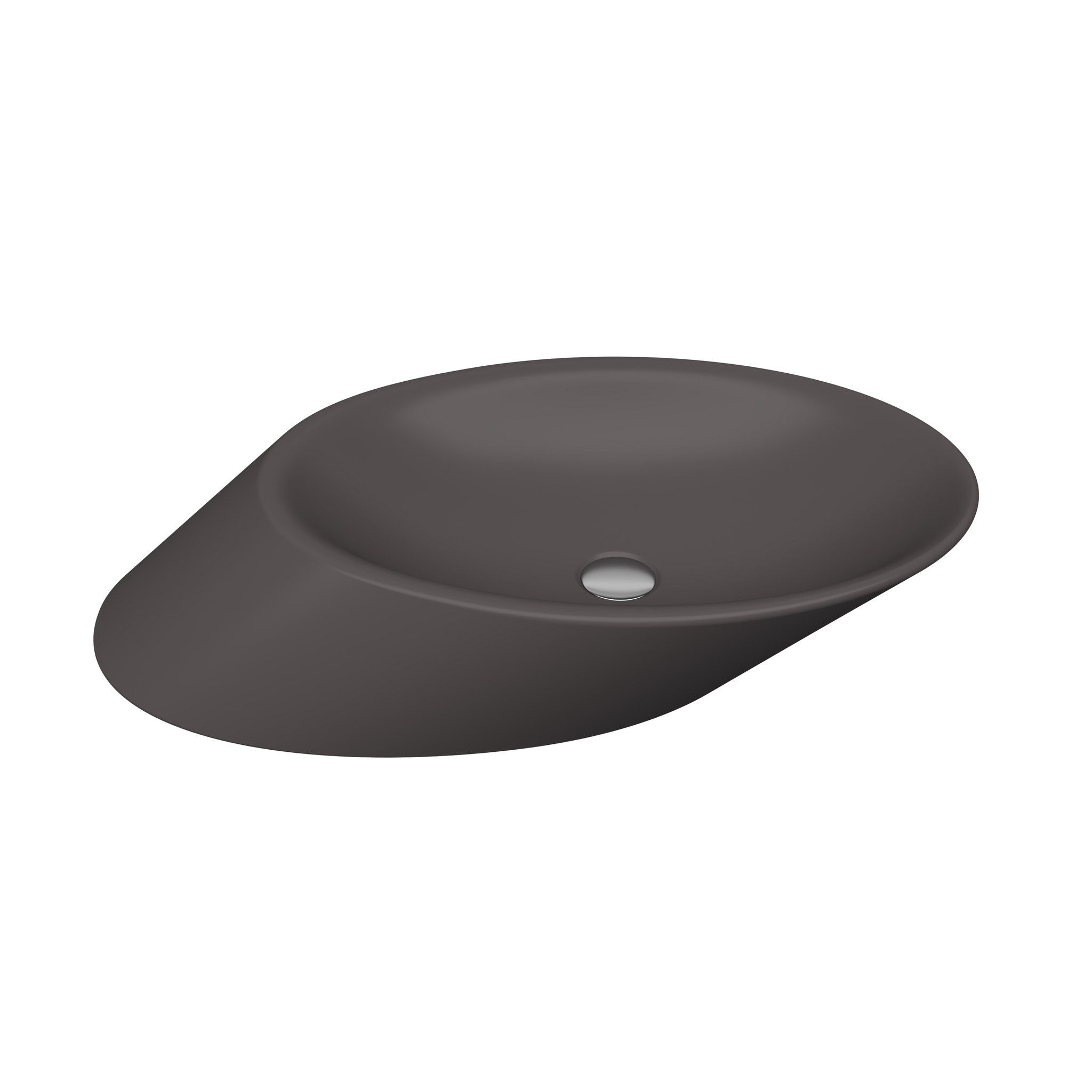 Bocchi Vessel Yatay Çanak Lavabo 72 cm Mat Antrasit