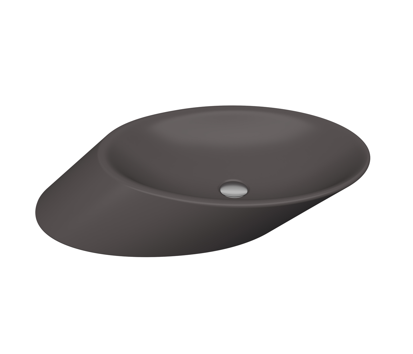 Bocchi Vessel Yatay Çanak Lavabo 72 cm Mat Antrasit