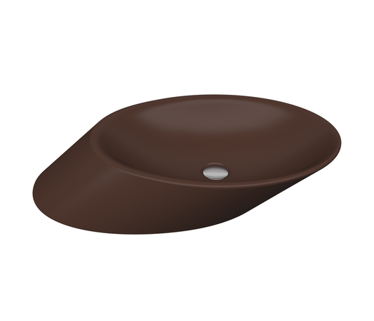 Bocchi Vessel Yatay Çanak Lavabo 72 cm Mat Kahve