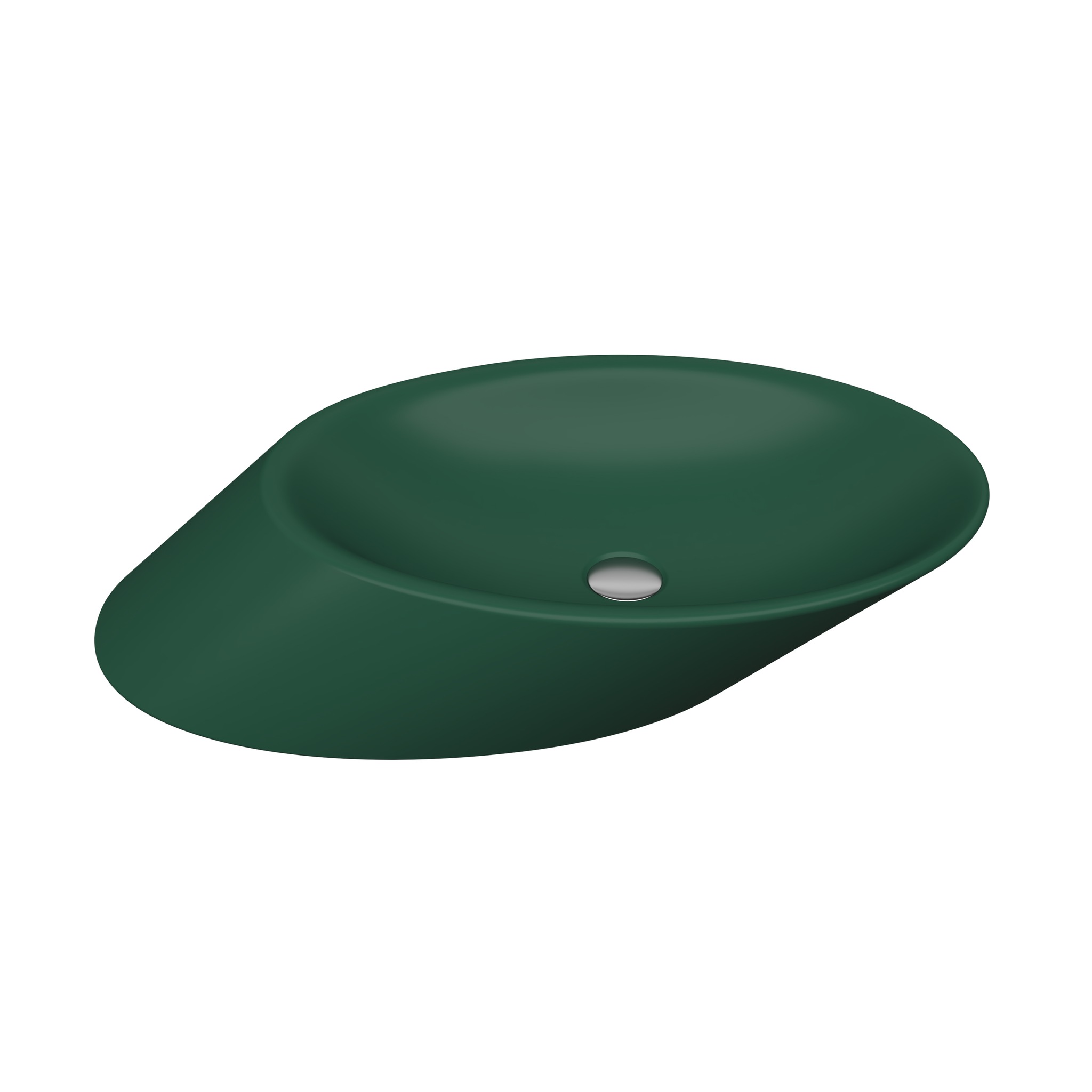 Bocchi Vessel Yatay Çanak Lavabo 72 cm Mat Yeşil