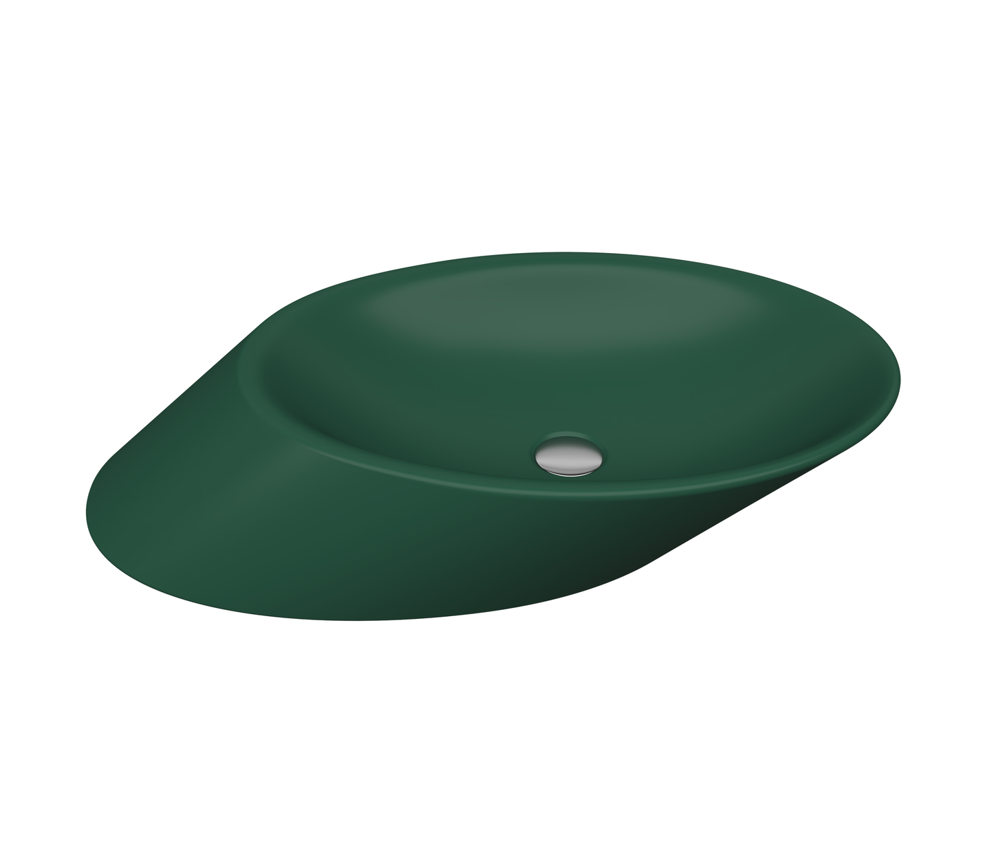 Bocchi Vessel Yatay Çanak Lavabo 72 cm Mat Yeşil