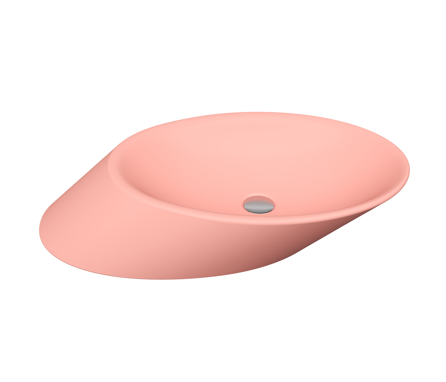 Bocchi Vessel Yatay Çanak Lavabo 72 cm Mat Somon