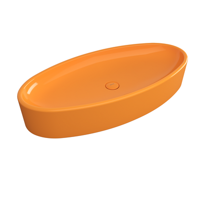 Bocchi Vessel Elips Çanak Lavabo 85 cm Parlak Mandalina Sarısı