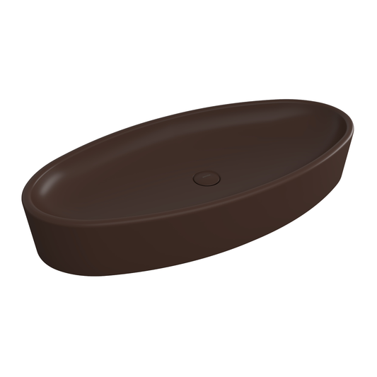 Bocchi Vessel Elips Çanak Lavabo 85 cm Mat Kahve