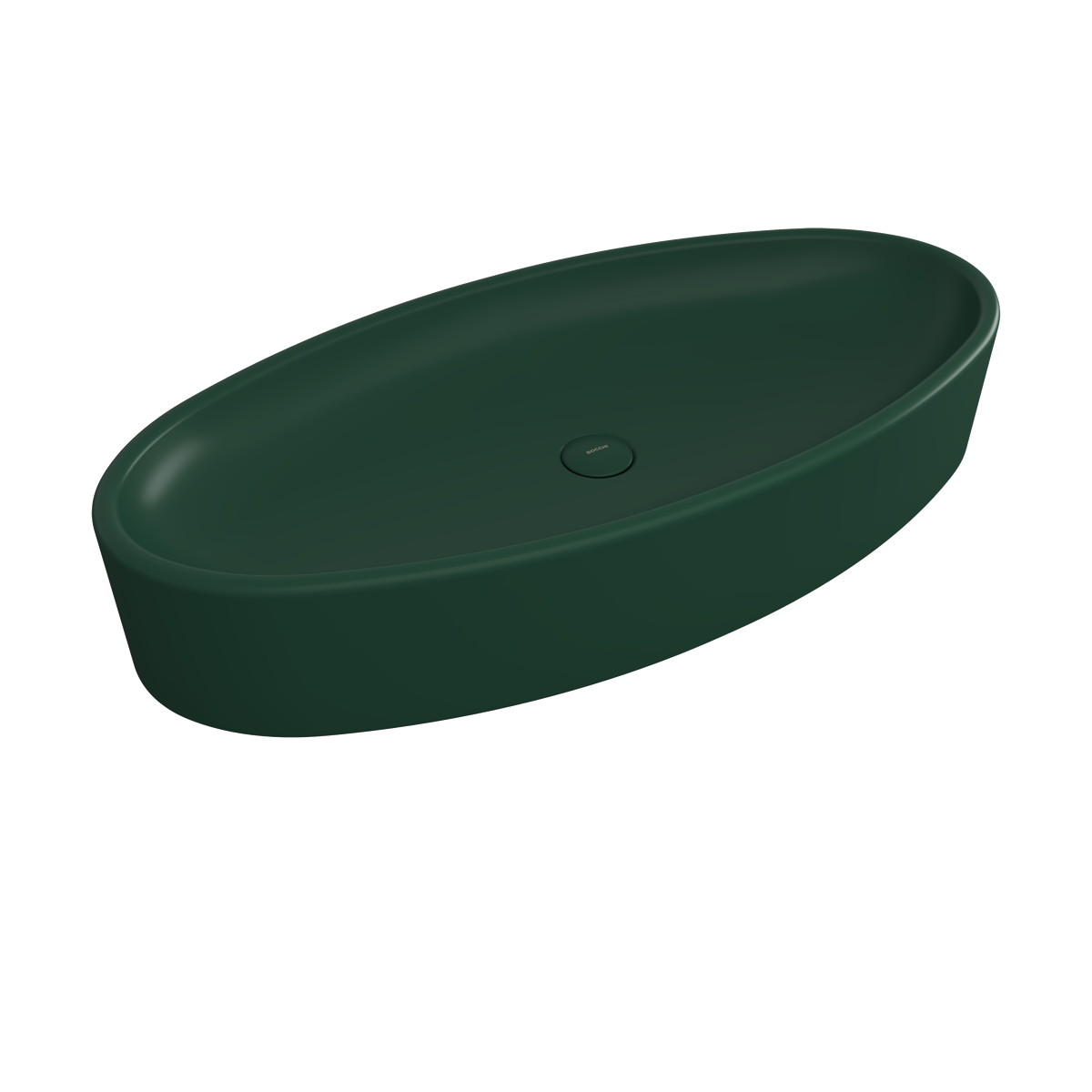 Bocchi Vessel Elips Çanak Lavabo 85 cm Mat Yeşil