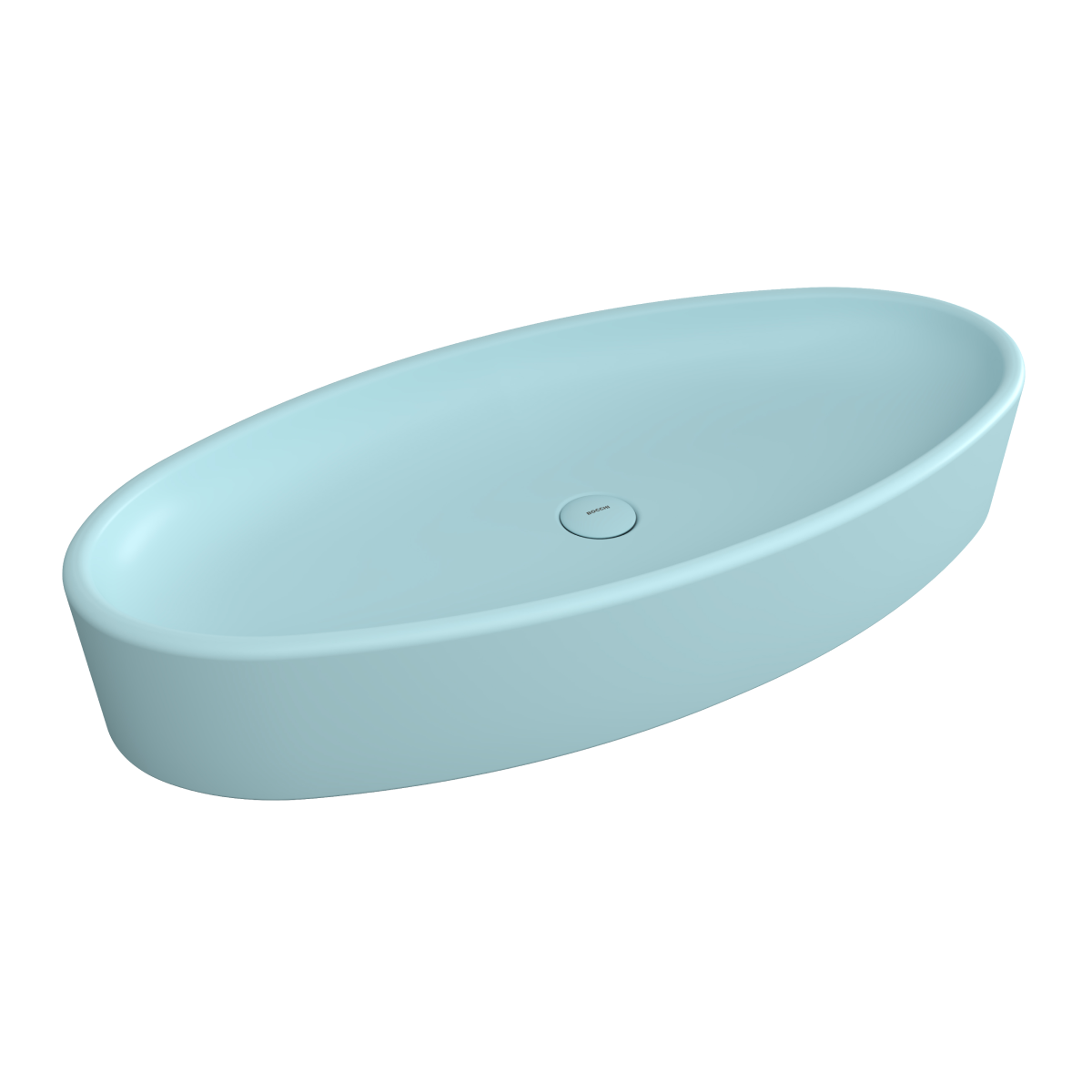 Bocchi Vessel Elips Çanak Lavabo 85 cm Mat Buz Mavisi