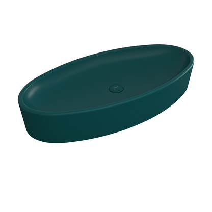 Bocchi Vessel Elips Çanak Lavabo 85 cm Mat Petrol Mavisi