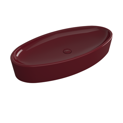 Bocchi Vessel Elips Çanak Lavabo 85 cm Parlak Burgonya Bordosu