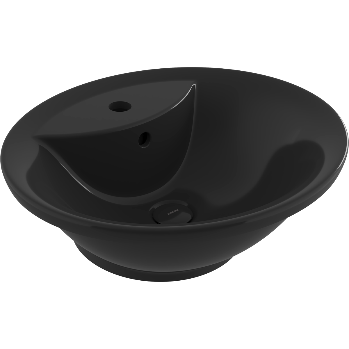 Bocchi Verona 50 cm Parlak Siyah Tezgâh Üstü Lavabo