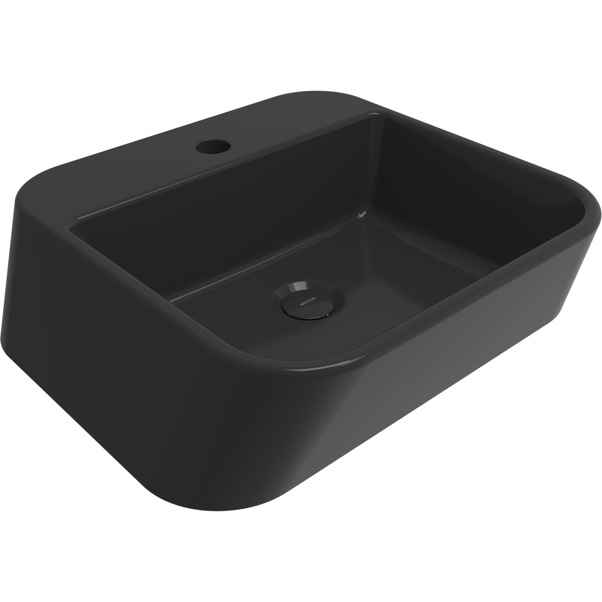 Bocchi Firenze Çanak Lavabo 50 cm Parlak Siyah