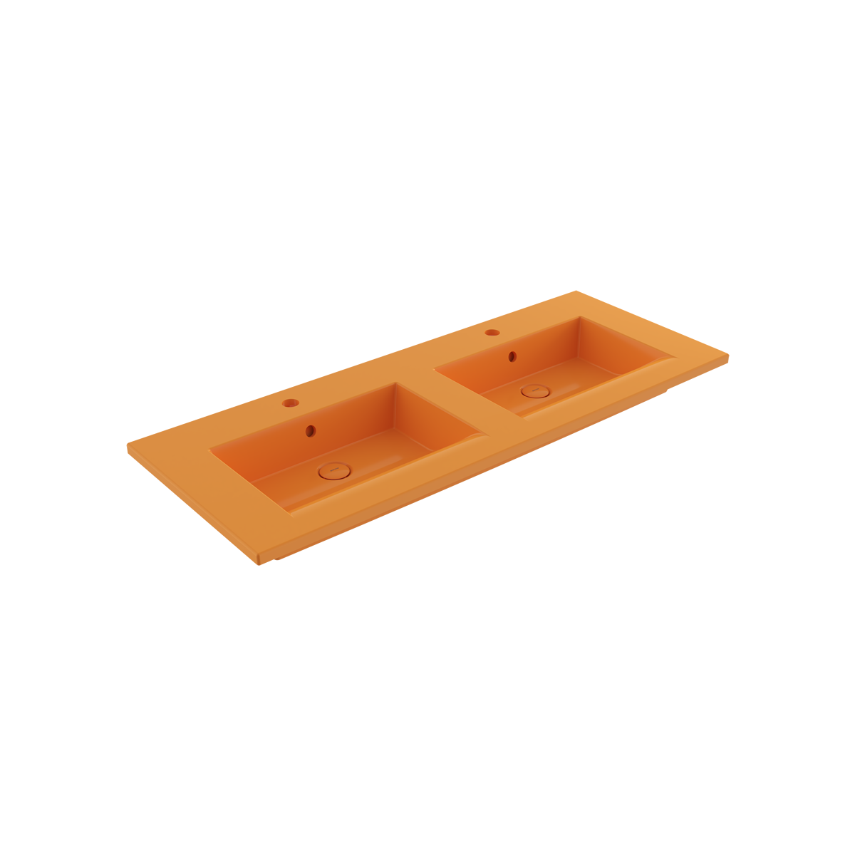 Bocchi Milano Çift Gözlü Lavabo 120 cm Parlak Mandalina Sarısı ürün görseli