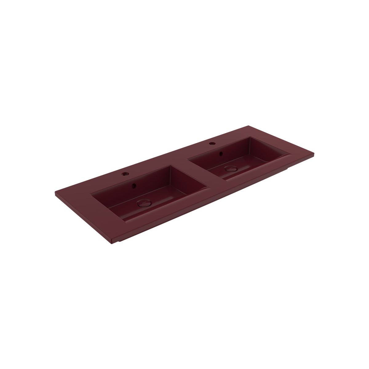 Bocchi Milano Çift Gözlü Lavabo 120 cm Parlak Burgonya Bordosu ürün görseli