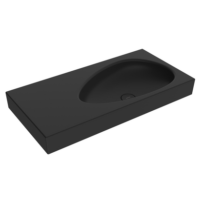 Bocchi Etna 90 cm Etajerli Lavabo Mat Siyah ürün görseli