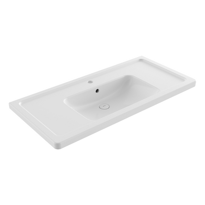 Bocchi Taormina Pro Etajerli Lavabo 105 cm Parlak Beyaz ürün görseli