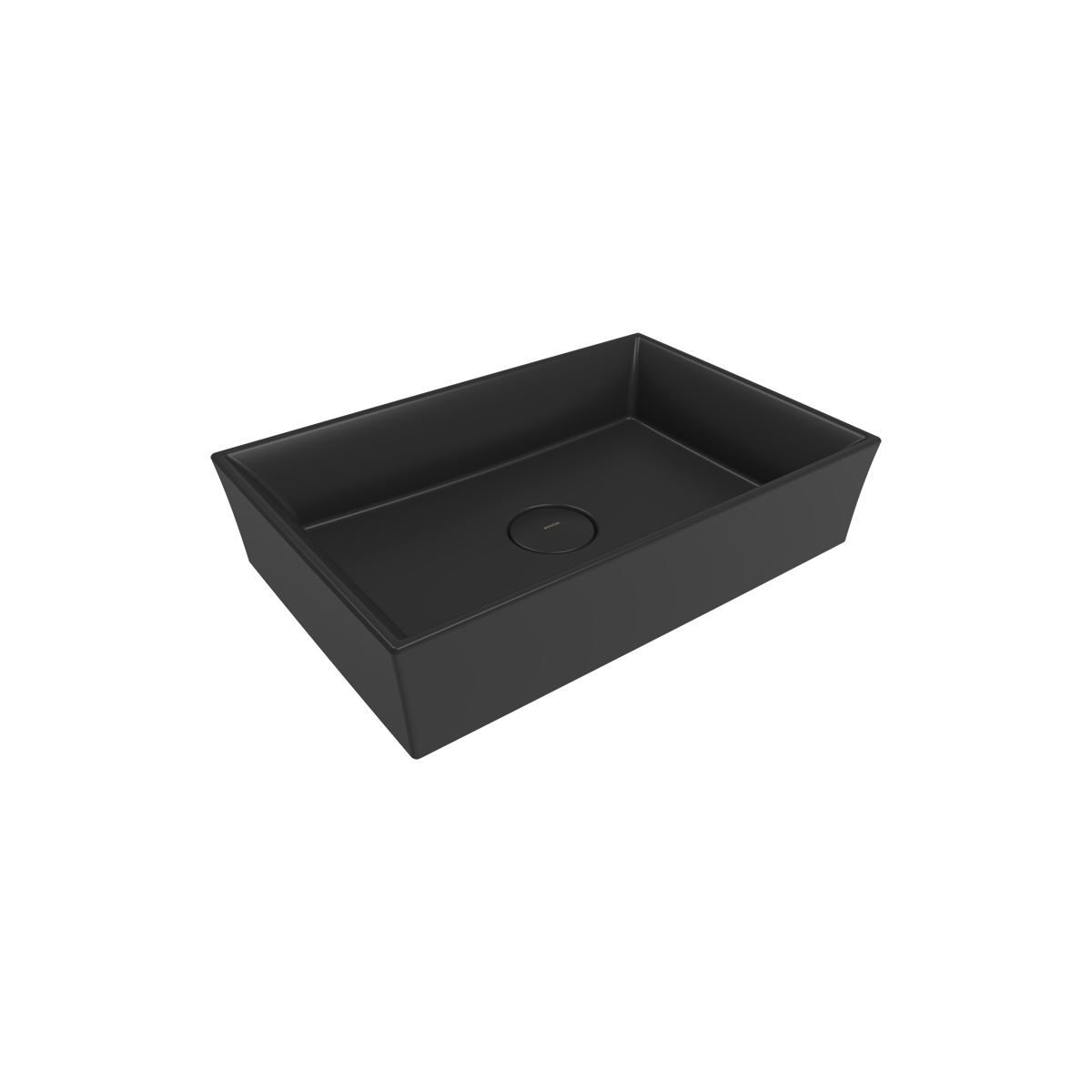 Bocchi Vessel 56 cm Dikdörtgen Mat Siyah Lavabo