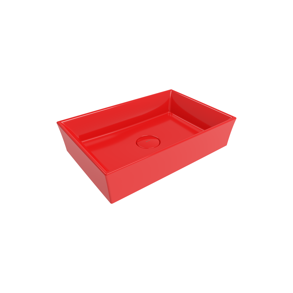 Bocchi Vessel 56 cm Dikdörtgen Parlak Kırmızı Lavabo