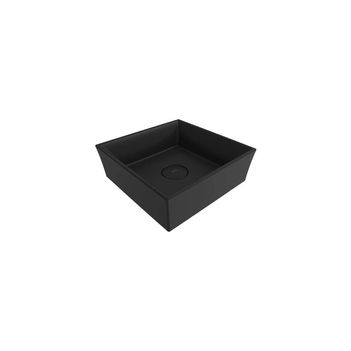 Bocchi Vessel Kare Tezgâh Üstü Lavabo 38 cm Mat Siyah