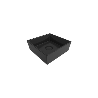 Bocchi Vessel Kare Tezgâh Üstü Lavabo 38 cm Parlak Siyah