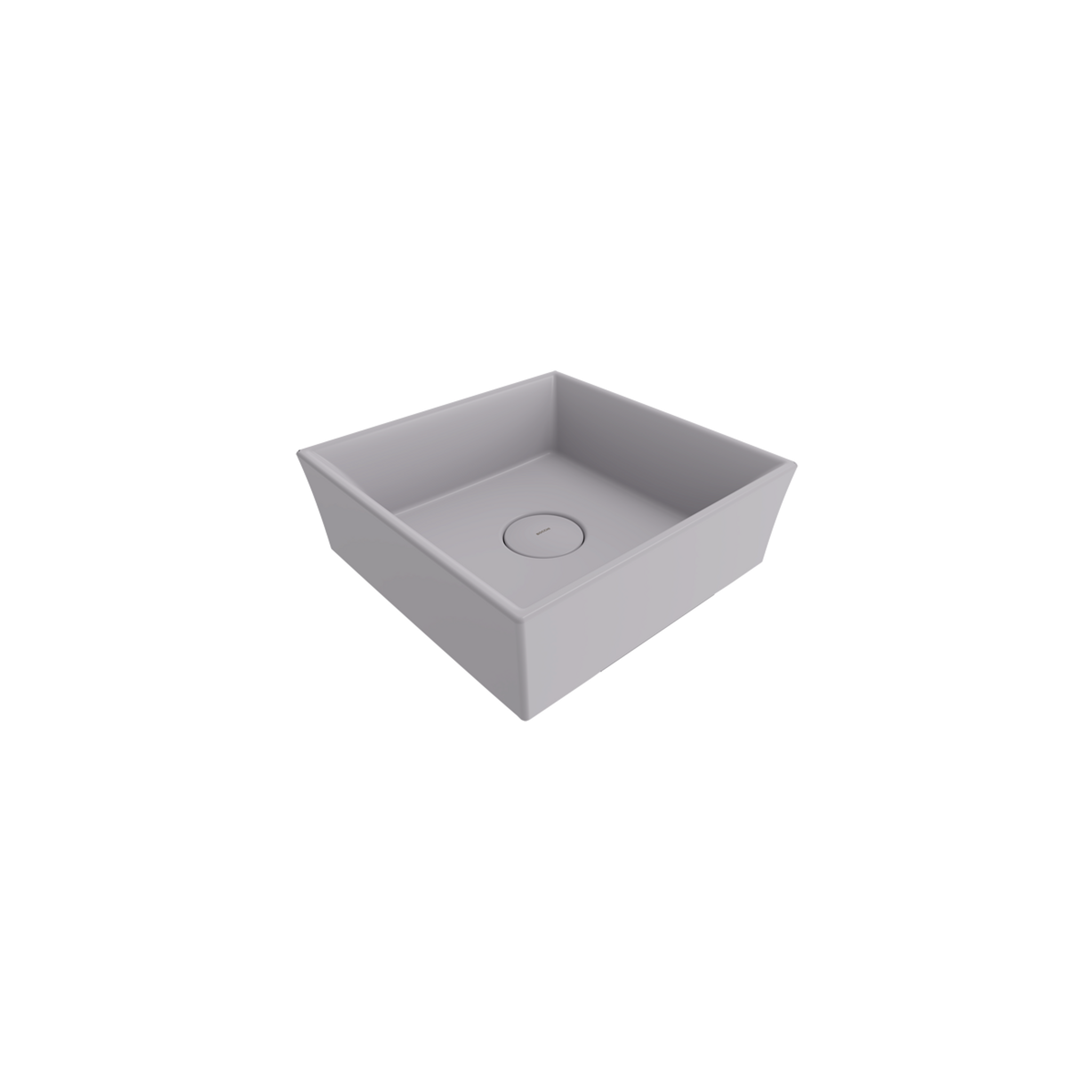 Bocchi Vessel Kare Tezgâh Üstü Lavabo 38 cm Mat Gri