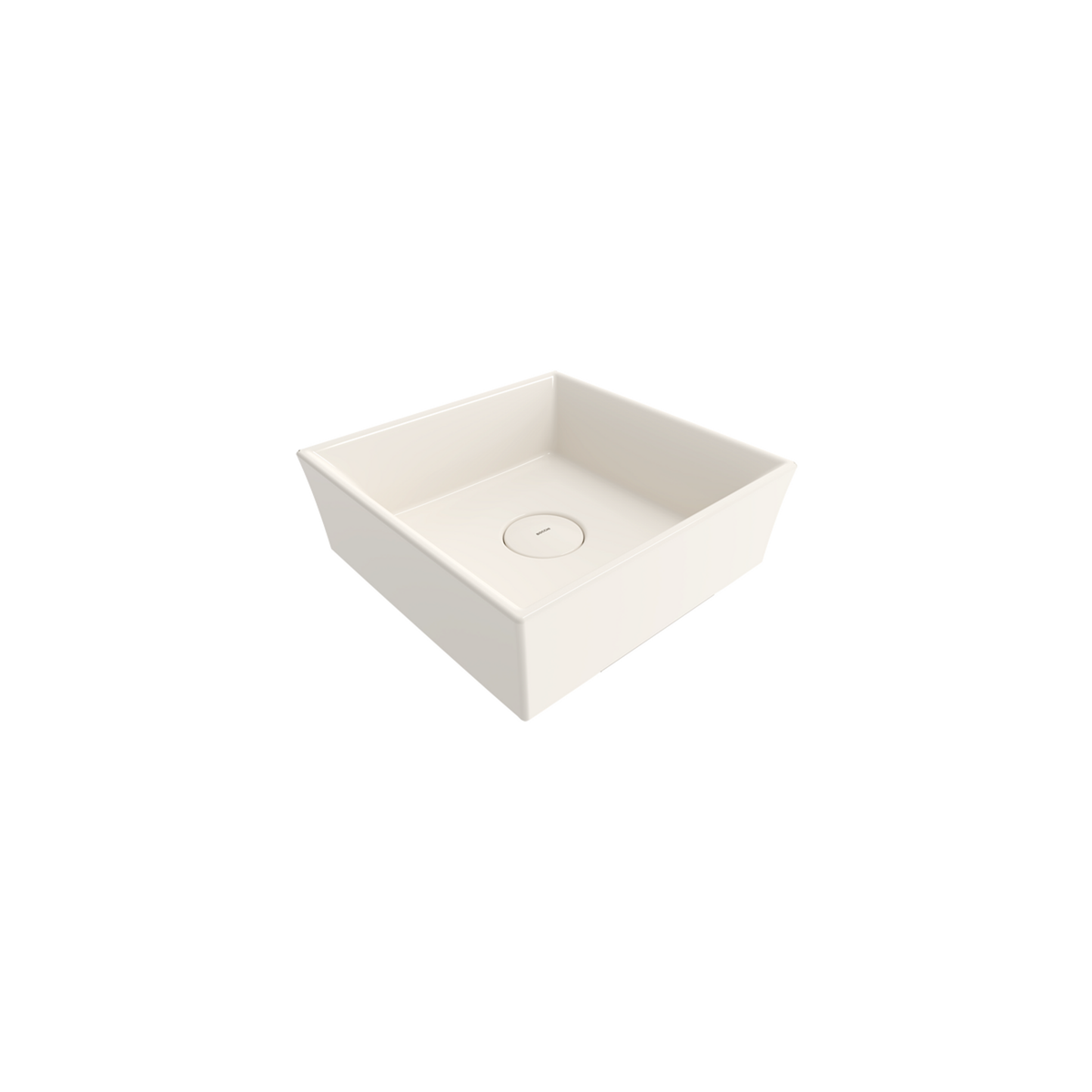 Bocchi Vessel Kare Tezgâh Üstü Lavabo 38 cm Parlak Bisküvi