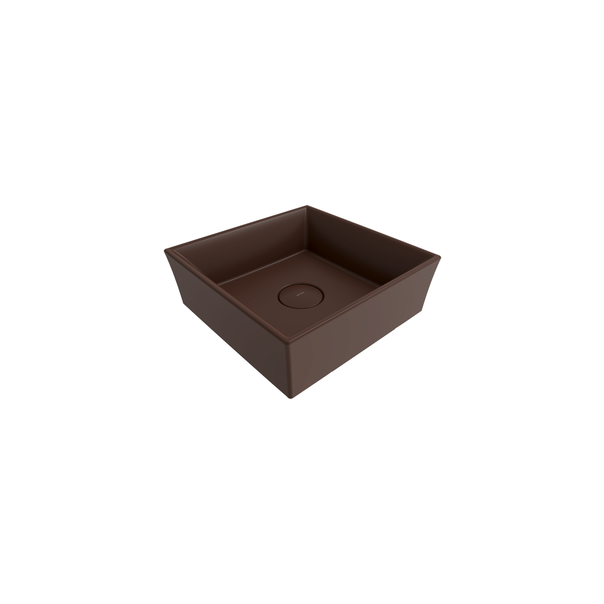 Bocchi Vessel Kare Tezgâh Üstü Lavabo 38 cm Mat Kahve