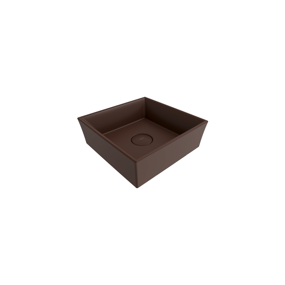 Bocchi Vessel Kare Tezgâh Üstü Lavabo 38 cm Mat Kahve