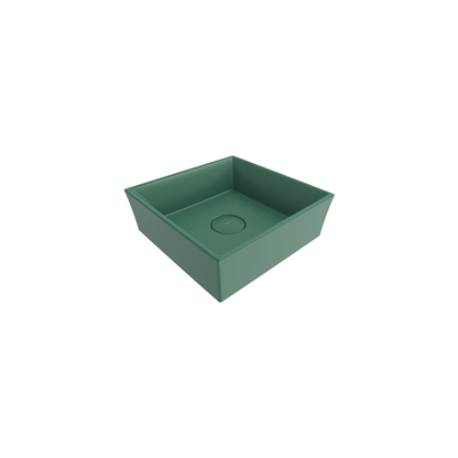 Bocchi Vessel Kare Tezgâh Üstü Lavabo 38 cm Mat Yeşil