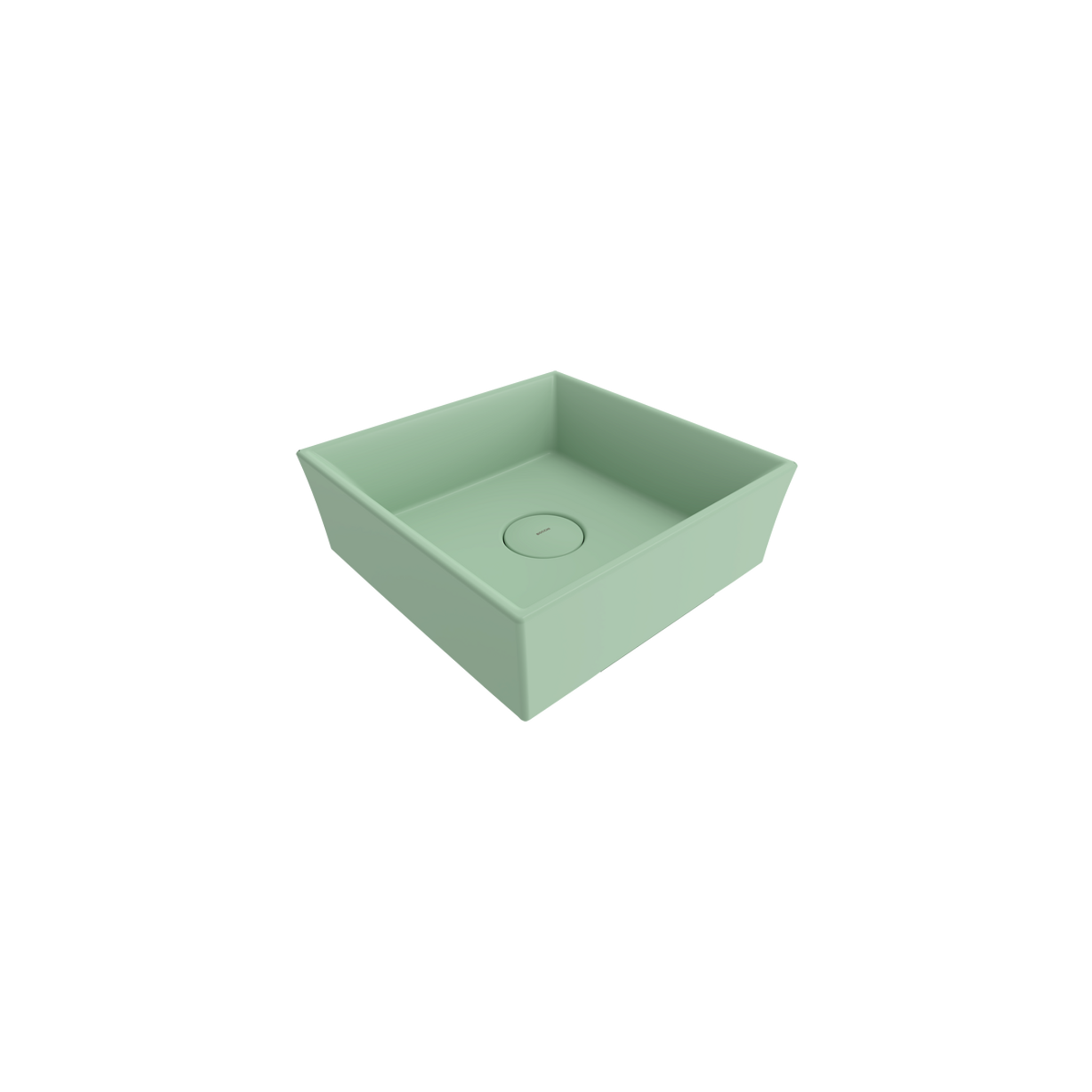 Bocchi Vessel Kare Tezgâh Üstü Lavabo 38 cm Mat Mint Yeşil