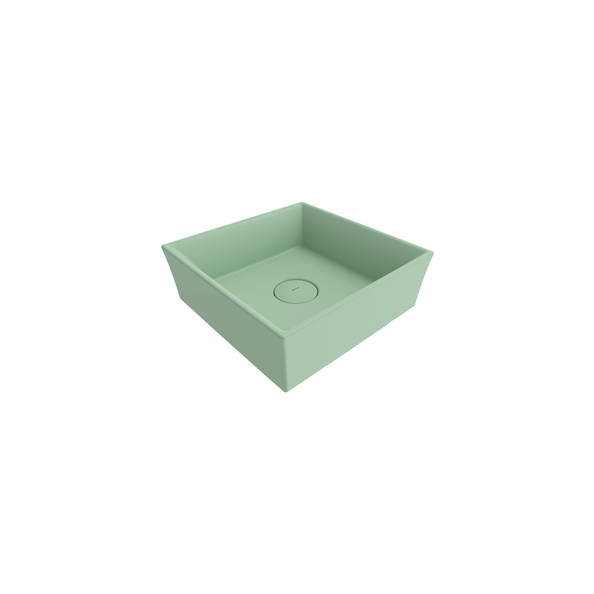 Bocchi Vessel Kare Tezgâh Üstü Lavabo 38 cm Mat Mint Yeşil