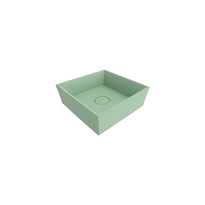 Bocchi Vessel Kare Tezgâh Üstü Lavabo 38 cm Mat Mint Yeşil