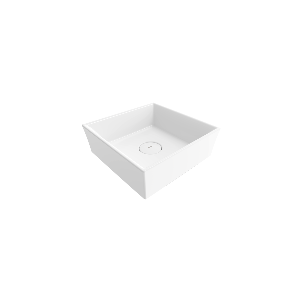 Bocchi Vessel Kare Tezgâh Üstü Lavabo 38 cm Parlak Beyaz