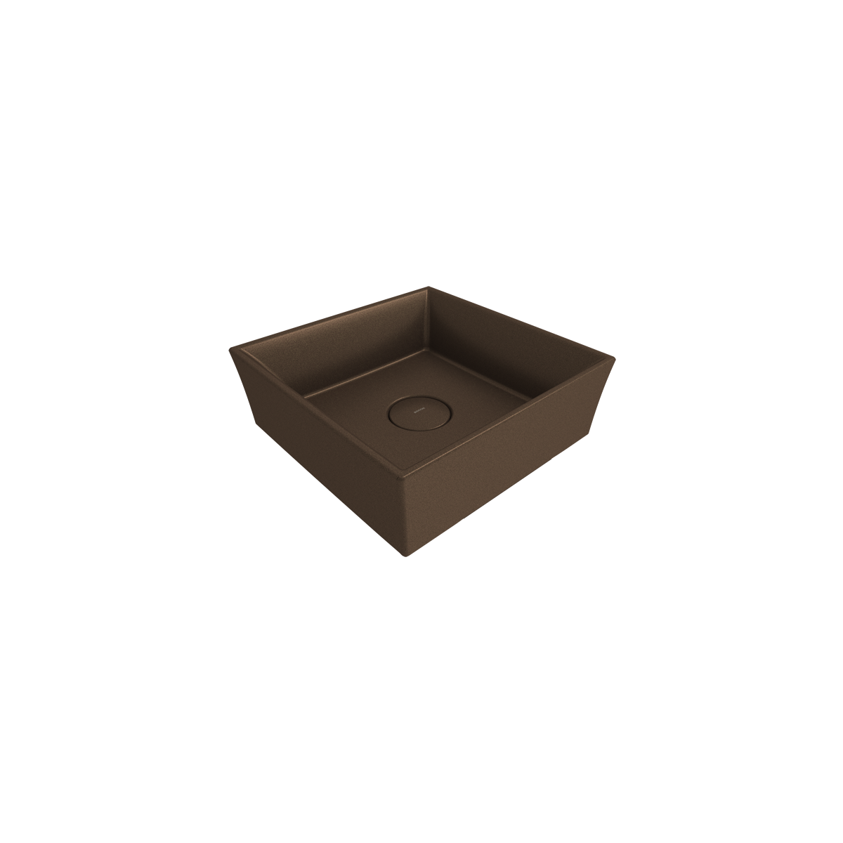 Bocchi Vessel Kare Tezgâh Üstü Lavabo 38 cm Mat Bronz