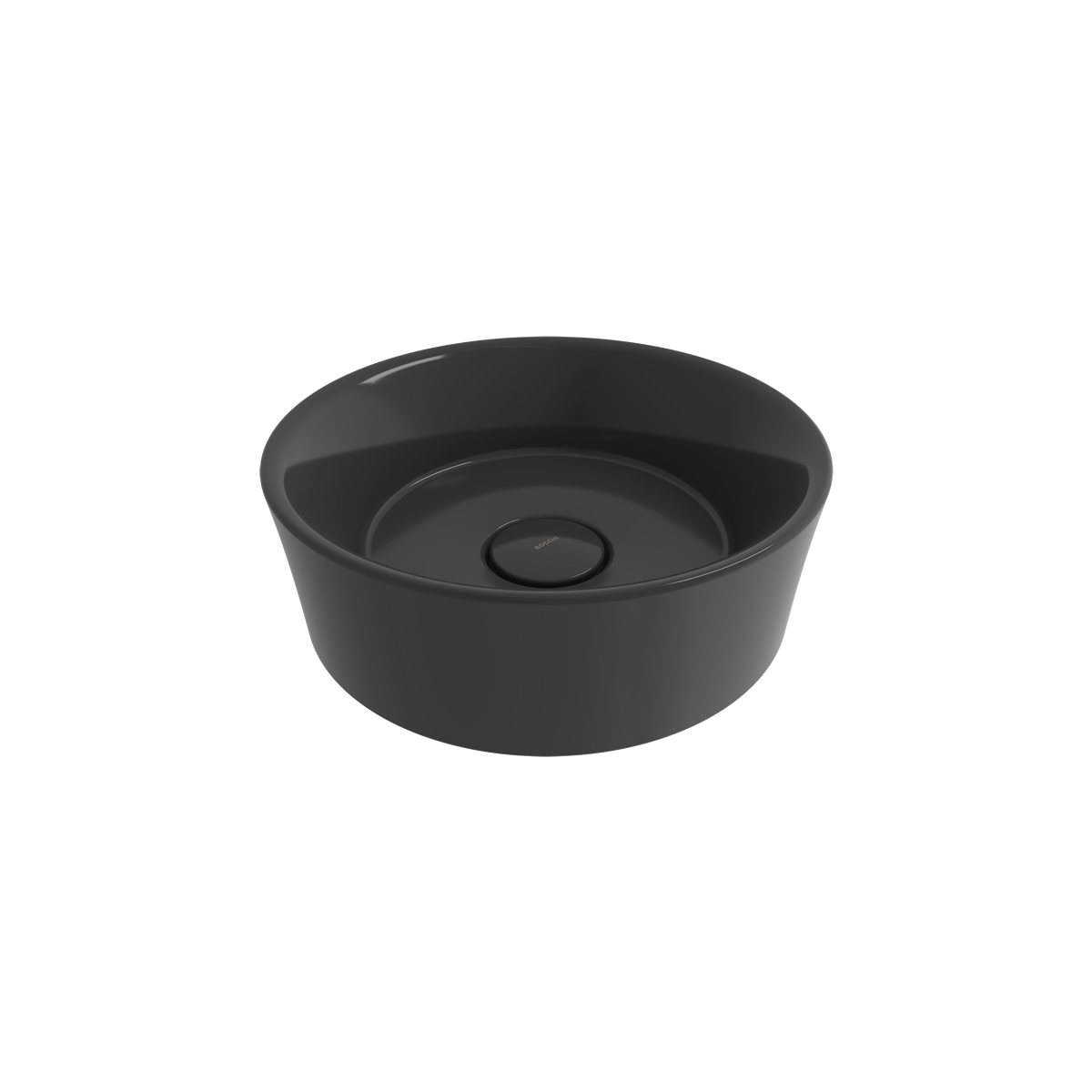 Bocchi Vessel Yuvarlak Çanak Lavabo 38 cm Parlak Siyah