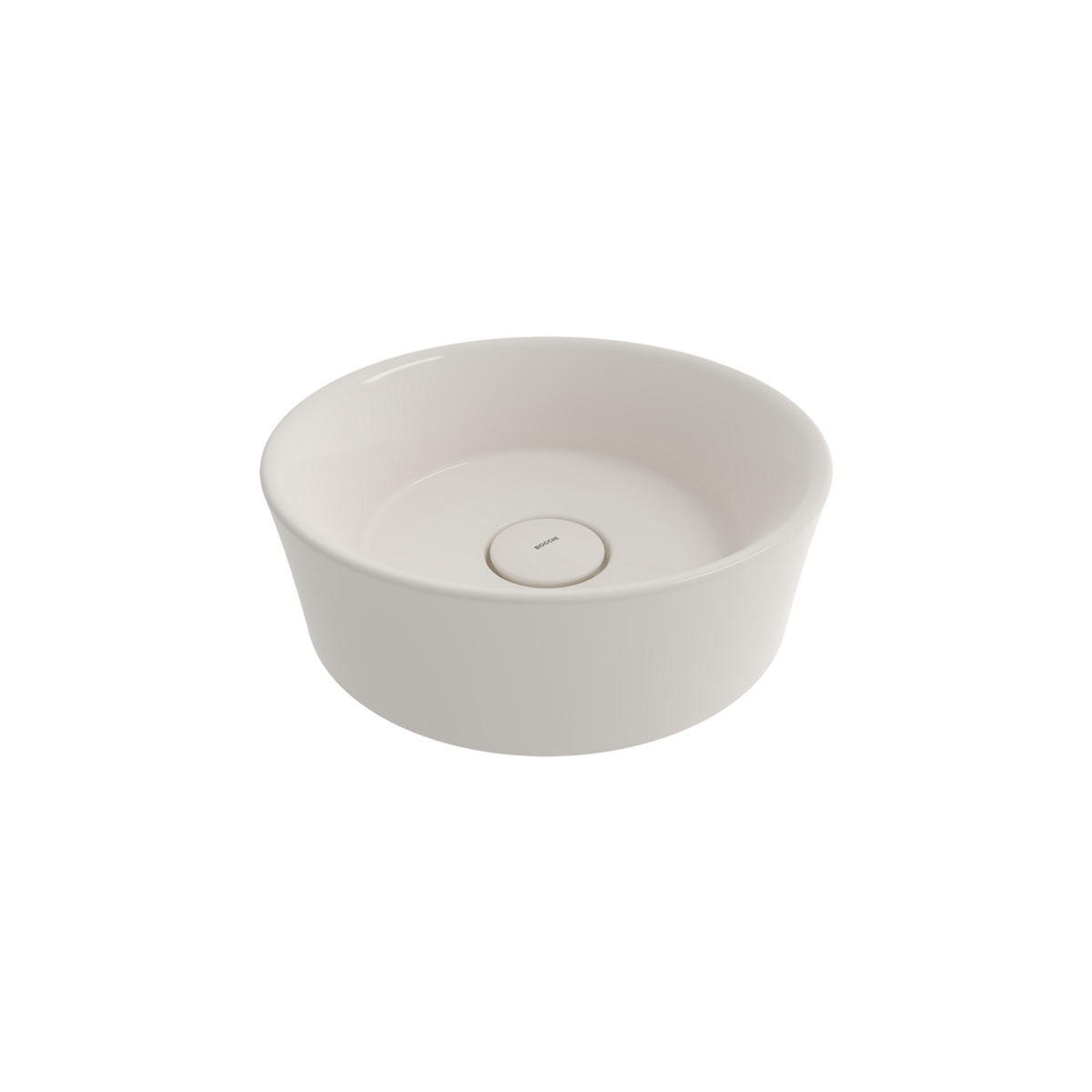 Bocchi Vessel Yuvarlak Çanak Lavabo 38 cm Parlak Bisküvi