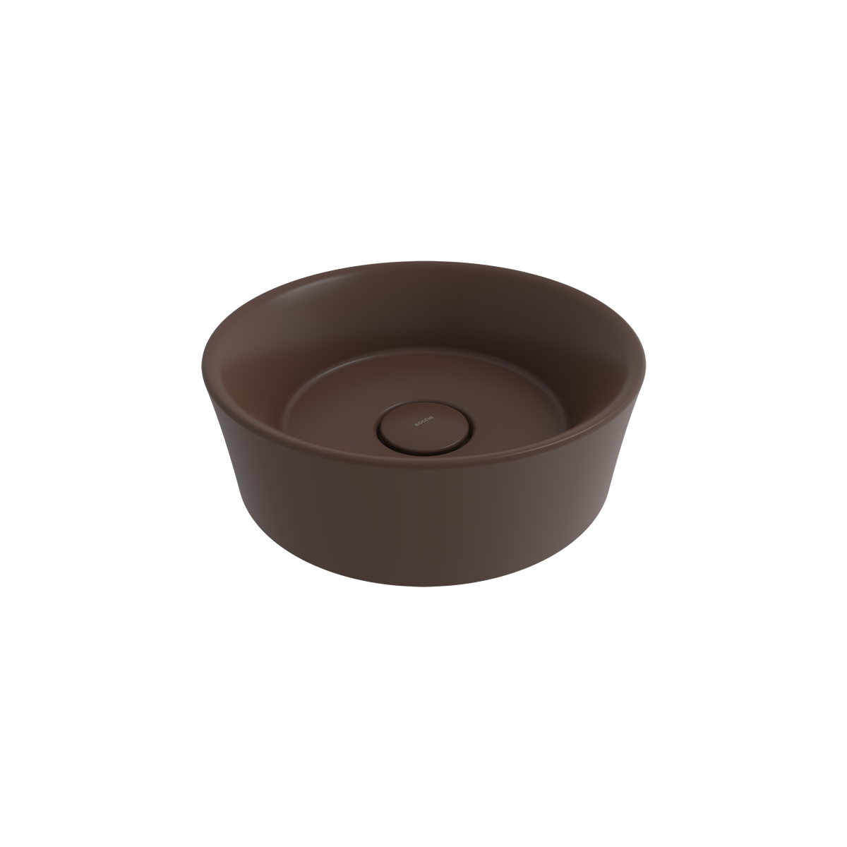 Bocchi Vessel Yuvarlak Çanak Lavabo 38 cm Mat Kahve