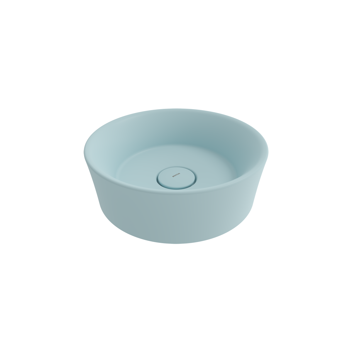 Bocchi Vessel Yuvarlak Çanak Lavabo 38 cm Mat Buz Mavisi