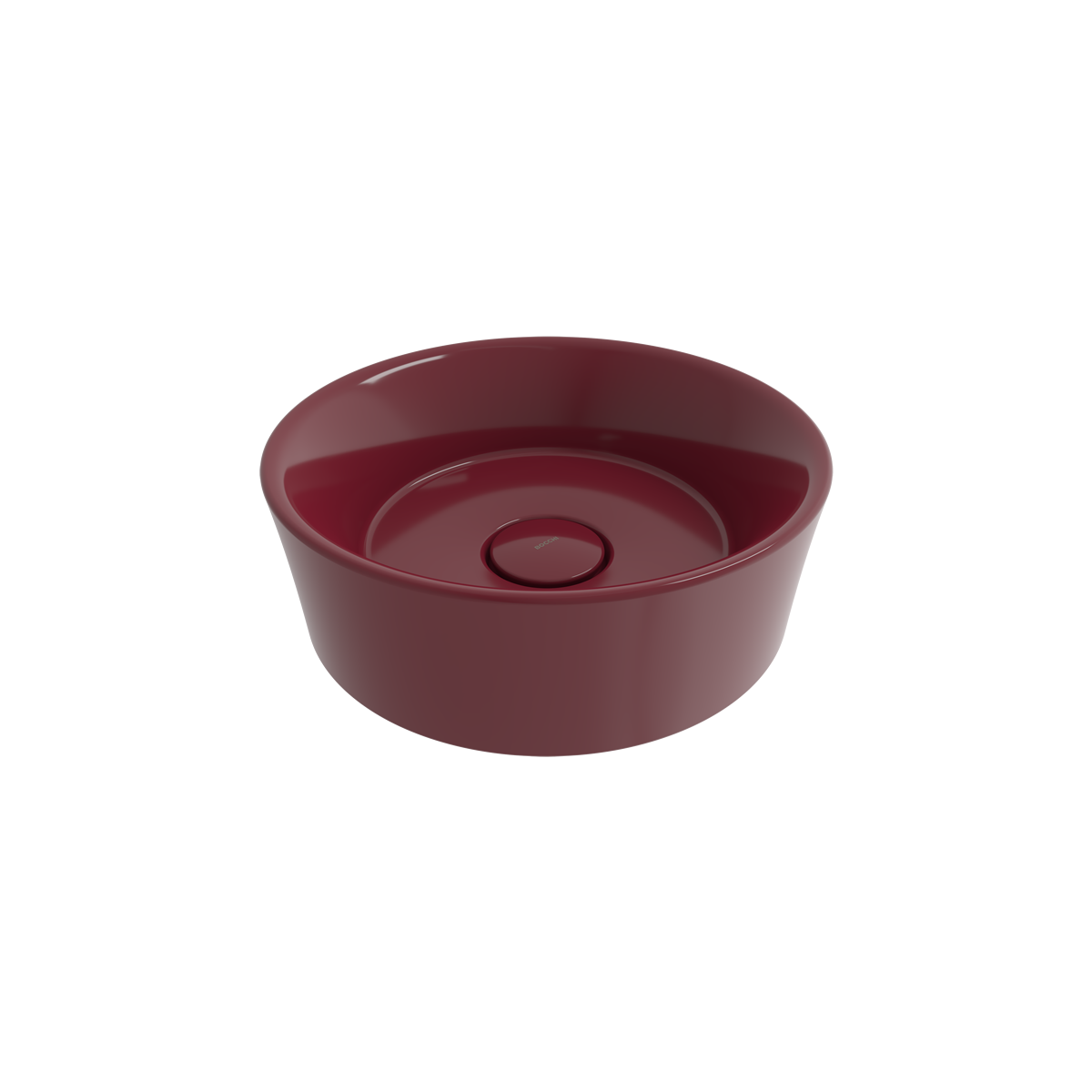 Bocchi Vessel Yuvarlak Çanak Lavabo 38 cm Parlak Burgonya Bordosu