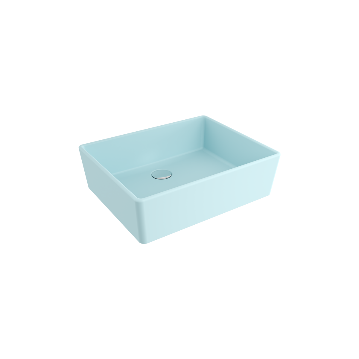 Bocchi Milano 50 cm Çanak Lavabo Mat Buz Mavisi