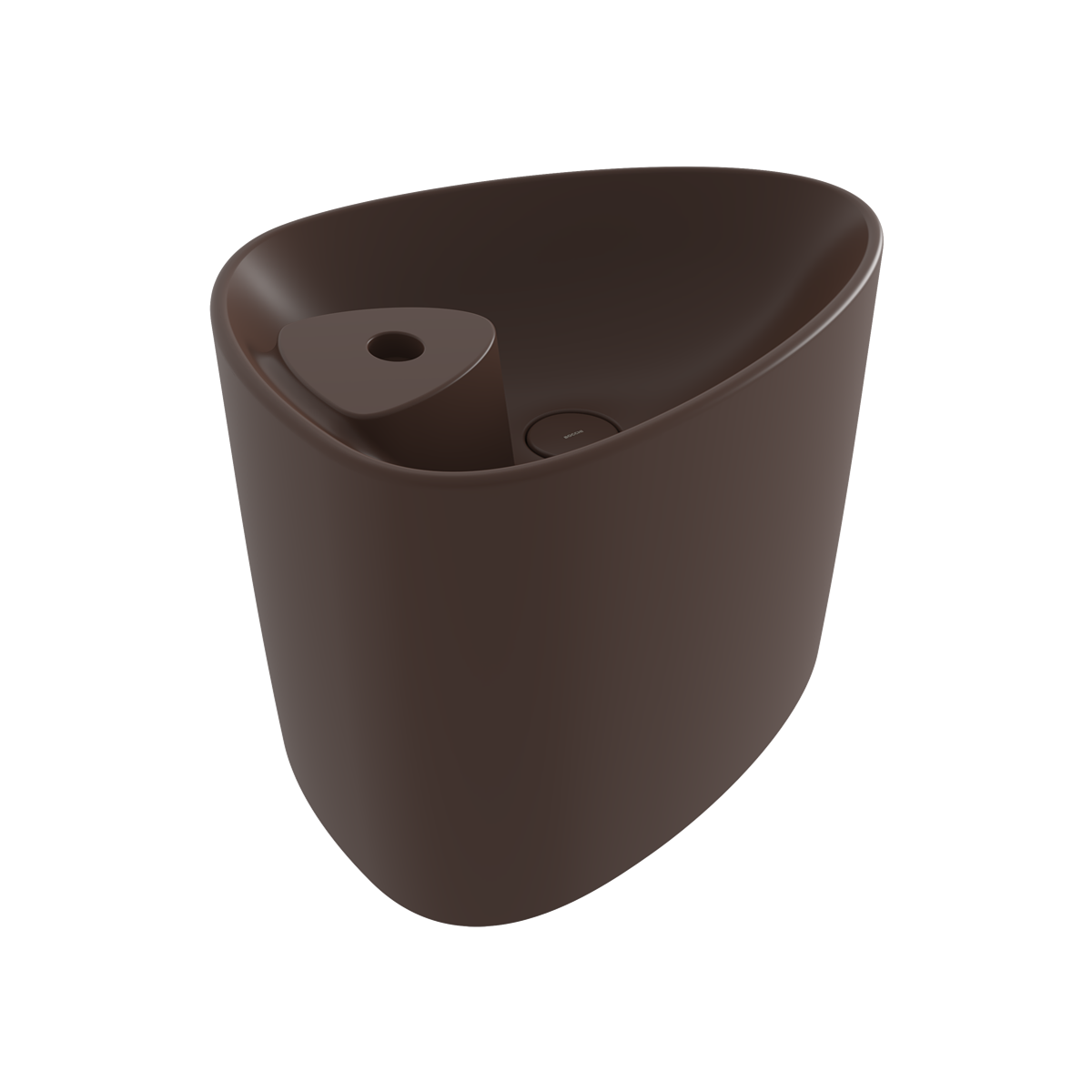Bocchi Etna Tezgâh Üstü Monoblok Lavabo 58 cm Batarya Banklı Mat Kahve