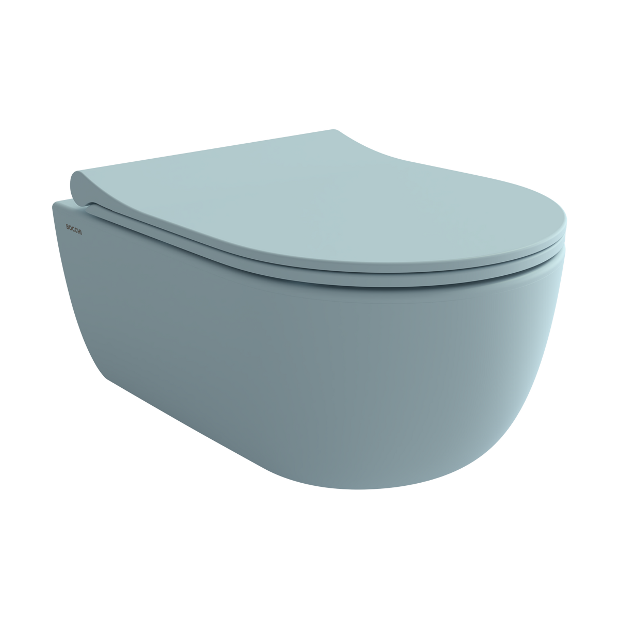 Bocchi V‑Tondo Rimless Kısa Asma Klozet Mat Buz Mavisi ürün görseli